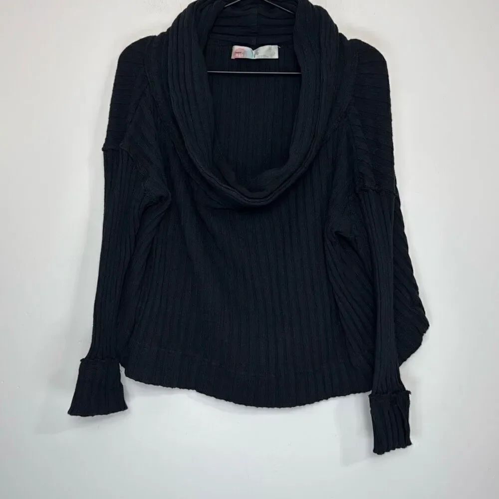 Free People Beach Black Cotton Stevie Pullover XS